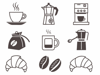 Set of Coffee and Cafe Culture Icons