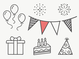 set of birthday icons