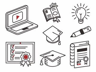 Set of Online Learning and Education Icons