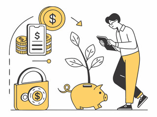 Set of Financial Investment and Savings Icons