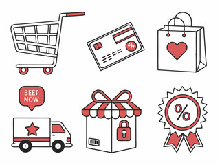 Set of Shopping and E-commerce Icons