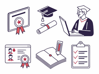 Set of Education and Learning Icons