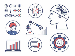 Set of Artificial Intelligence and Robotics Icons