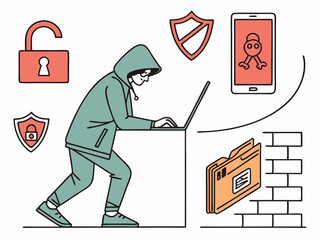 Set of Cybersecurity and Hacking Icons