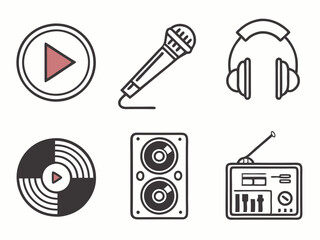 Set of Music and Entertainment Icons