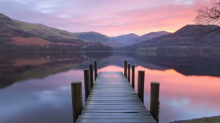 Serene Sunrise over the Lake District