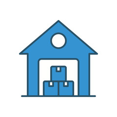 Warehouse  vector icon stock illustration