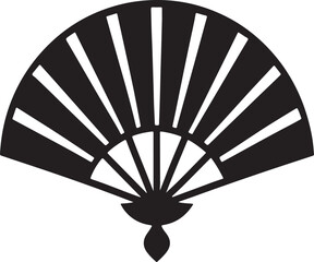 fan silhouette, black and white silhouette, vector and illustration