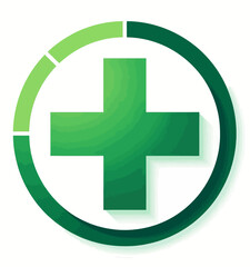 Obraz premium Green Plus Sign in Circle with Partial Gap