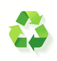Obraz premium Green recycling arrows on white surface