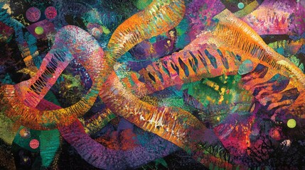 Fototapeta premium Artistic depiction of dna strands inspiring science digital realm graphic art contemporary environment close-up view genetic foundations