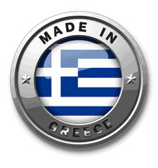 Made in Greece Badge with Flag