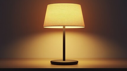 Illuminated lamp, table, warm room, calm
