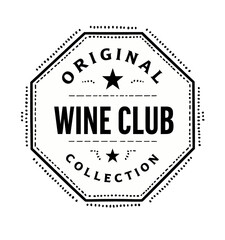 Obraz premium Original Wine Club Collection Black and White Octagon Logo