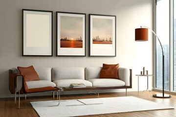 Posters on Walls in Modern Living Room Interiors
