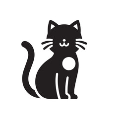 Cute cat vector silhouette.