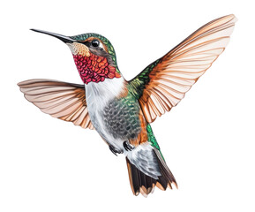 Fototapeta premium PNG Hummingbird illustration flight colorful.