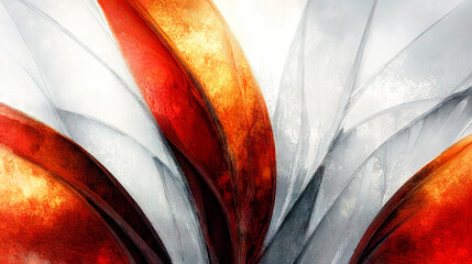 Abstract Red Gold Silver Pattern