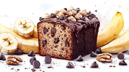 Delicious Chocolate Banana Bread with Pecans and Chips