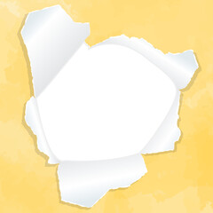 穴の空いた紙、背景フレーム、水彩カラー、正方形サイズ