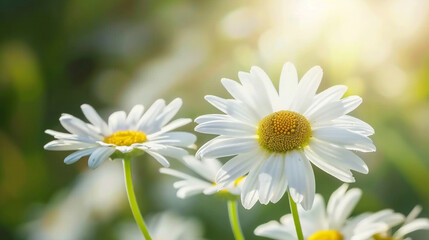 Fototapeta premium Full version of a delicate purple oxeye daisy, intricate petals with a vibrant yellow center