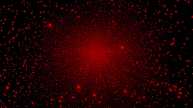 Abstract 4K animation of red particles and glowing dots rising against a dark black background, perfect for sci-fi, tech intros, data visuals, and futuristic digital backgrounds

