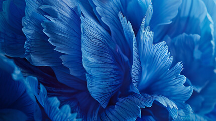 Ultra-detailed shot of a sapphire blue chicory (Cichorium intybus), delicate flower head with crisp petal details