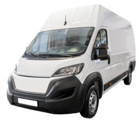 Isolated white delivery van