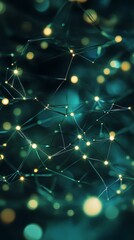 Fototapeta premium electronic components Abstract network with glowing connections and dots.