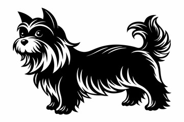 affenpinscher line art silhouette vector illustration
