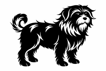 affenpinscher line art silhouette vector illustration