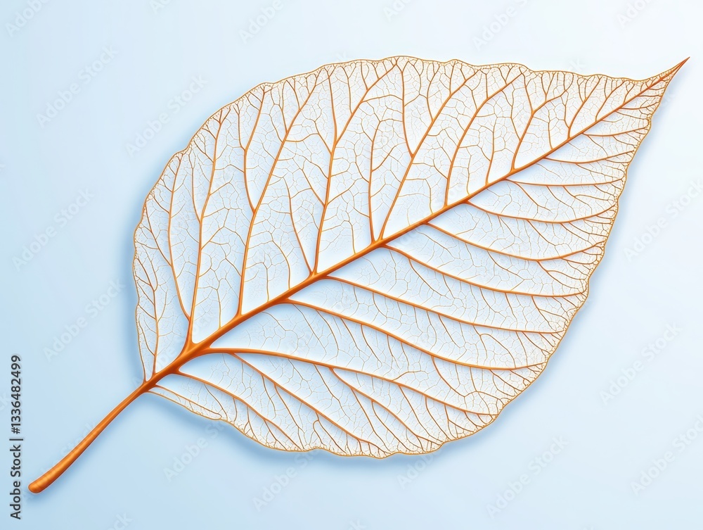 Poster intricate leaf structure showcasing delicate veins against a soft background