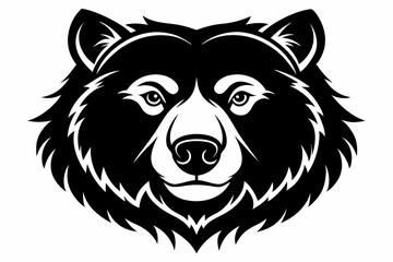bear head line art silhouette vector illustration