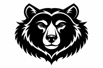 Fototapeta premium bear head line art silhouette vector illustration