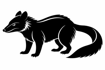 binturong line art silhouette vector illustration