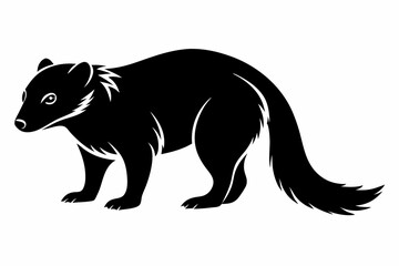 binturong line art silhouette vector illustration