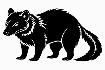 binturong line art silhouette vector illustration