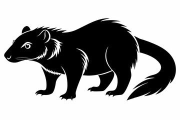 binturong line art silhouette vector illustration