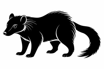binturong line art silhouette vector illustration