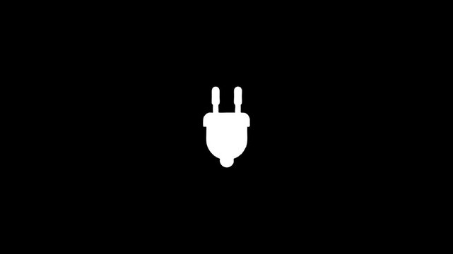 Electric plug icon animation . Simple icon sign