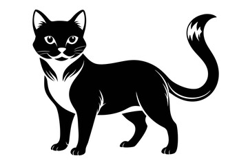 cat line art silhouette vector illustration