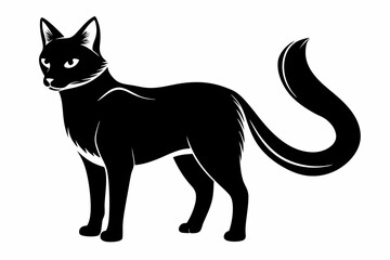 cat line art silhouette vector illustration
