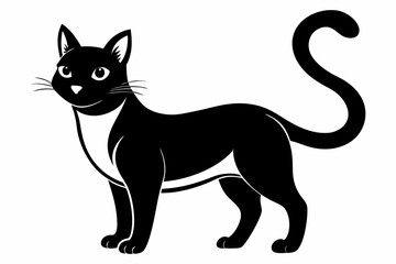 Obraz premium cat line art silhouette vector illustration