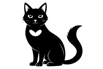 Fototapeta premium cat line art silhouette vector illustration