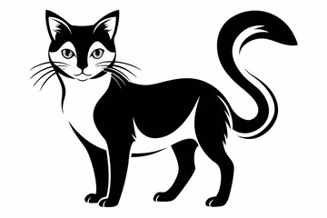 Obraz premium cat line art silhouette vector illustration