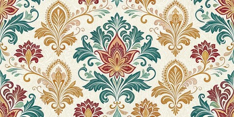 Night Photography: Luxurious Damask, Ornate Background, Rich Textures, Intricate Patterns, Elegant Design, Dark Aesthetics, Deep Shadows, Golden Highlights,  High-Resolution Image