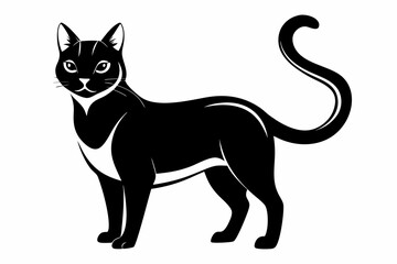 cat line art silhouette vector illustration