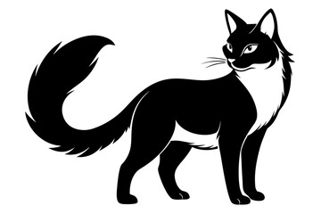 cat line art silhouette vector illustration