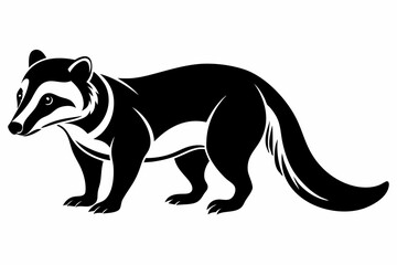 coati line art silhouette vector illustration