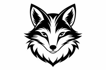 fox head line art silhouette vector illustration